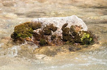 Stones in the water in a river