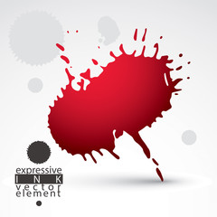 Vector brush multicolored painted ink blob, eps8 smudge backgrou