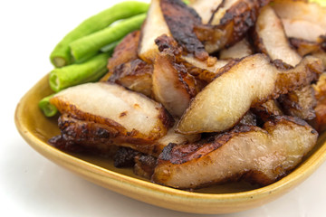 charcoal-boiled pork neck,Grill pork (Thai style food)