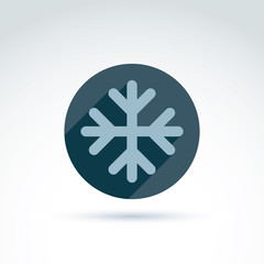 Vector illustrated snowflake isolated on white background.  Weat