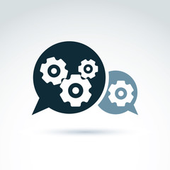 Vector illustration of gears - enterprise system theme, organiza