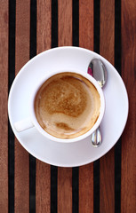 Coffee in a cup with a spoon