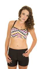 Obraz premium woman stand dots sports bra