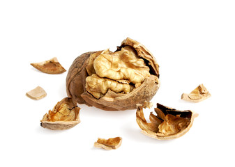 Walnuts isolated on a white background