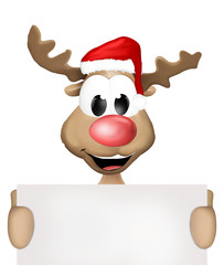 Happy Reindeer with red hat