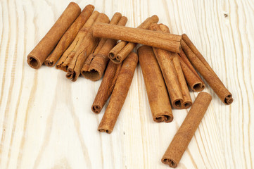 cinnamon on wooden table