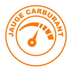 jauge carburant sur bouton web rond orange