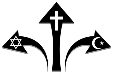 Arrows and religious symbols - Illustration