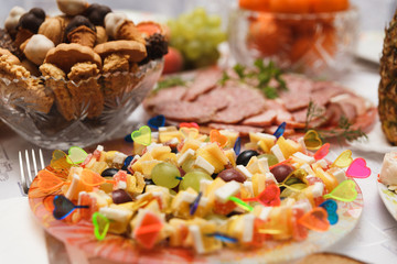 Canapes of cheese