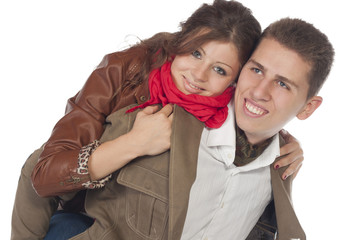 Loving Couple Smiling Together At Home