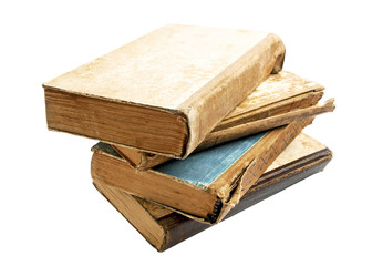 Old books isolated on white background