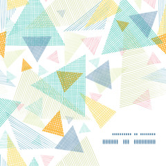 Vector abstract fabric triangles frame corner pattern background