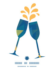 Vector abstract fabric triangles toasting wine glasses