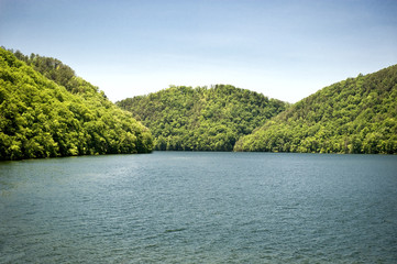 Mountain Lake In Spring Background
