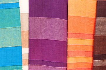 Indian shawls in a market