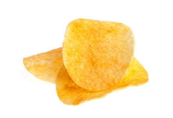 Potato chips with pepper isolated on white background