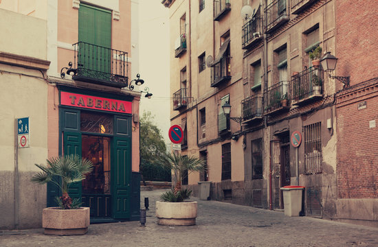 The street in Madrid, Spain.