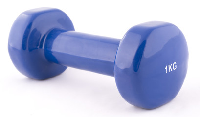 Obraz premium Blue dumbbell isolated