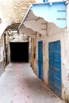 Narrow street in Essaouira, Morocco