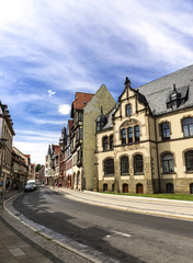 Fototapeta na wymiar Alte deutsche Häuser in Quedlinburg 06635