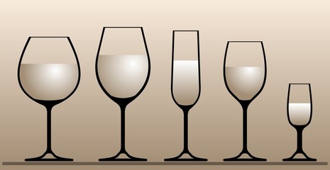 Silhouettes of wine glasses.