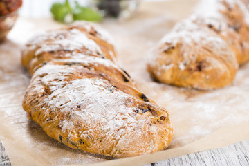 Homemade Ciabatta with dried Tomatoes