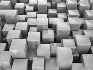 Abstract metallic 3d cubes background