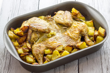 Baked chicken with potatoes