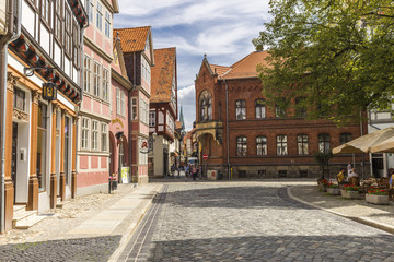 Fototapeta na wymiar Alte deutsche Häuser in Quedlinburg 06603
