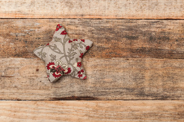 Handmade christmas decoration, Star made of fabric