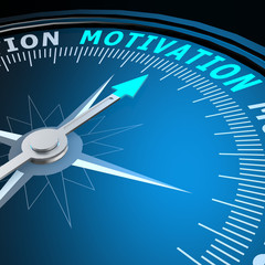 Motivation word on compass