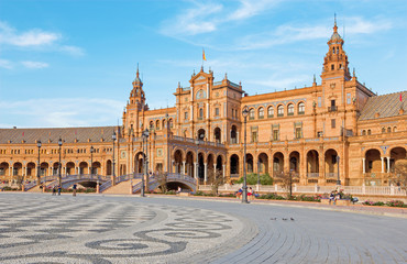Fototapeta na wymiar Seville - The Plaza de Espana square
