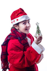 little girl with christmas costume