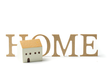 英語の文字と住宅のイメージ