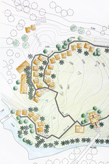 Fototapeta na wymiar Landscape Architect Designing on site analysis plan