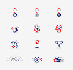 Award icon set, Logo collection