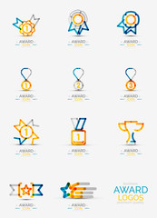 Award icon set, Logo collection