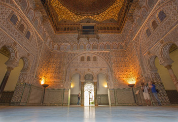 Fototapeta na wymiar Seville - The Hall of Ambassadors in Alcazar of Seville.