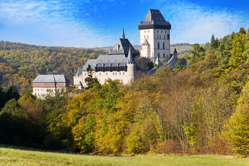 Fototapeta na wymiar medieval gothic castle Karlstejn near Prague, Czech republic