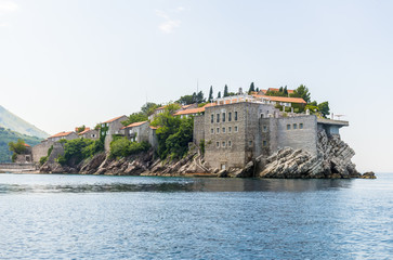 Fototapeta na wymiar The famous island of Sveti Stefan in Montenegro