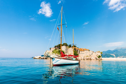 Luxury yacht in the Mediterranean. Montenegro