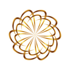 Golden circular element logo template