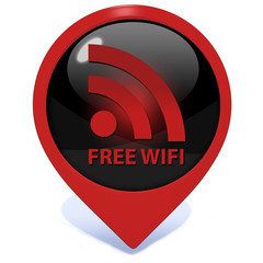 Free wifi pointer icon on white background