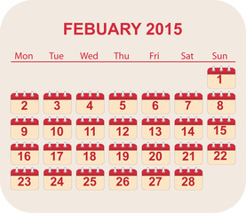 calendar feb 2015