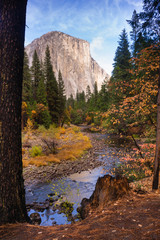 El Capitan Granite Rock Face Merced River Yosemite National Park