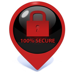 Lock pointer icon on white background