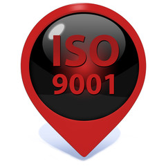 Iso 9001 pointer icon on white background