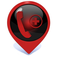 Emergency pointer icon on white background