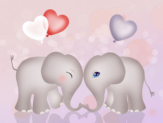 elephants in love