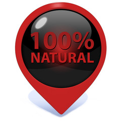 100% natural pointer icon on white background